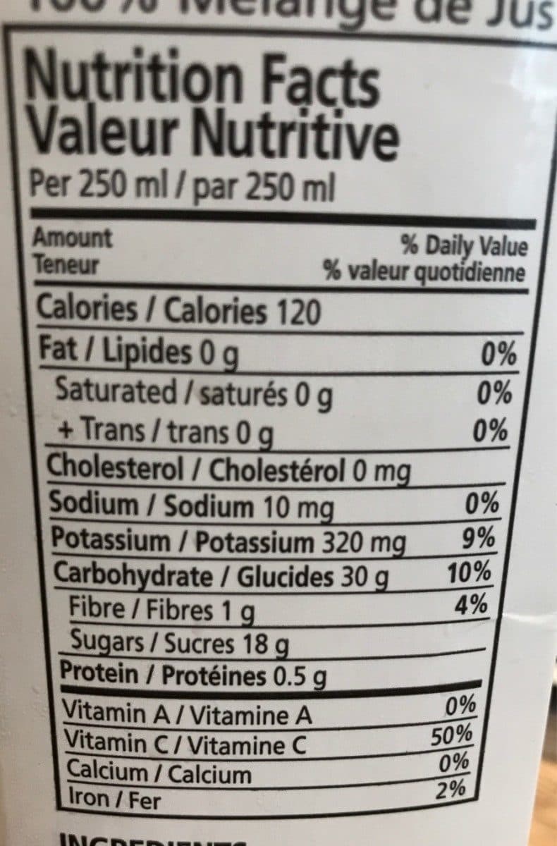 Open Food Facts 100% peach fruit juice blend, peach packshot