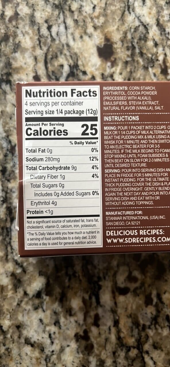Simply Desserts Chocolate Instant Pudding packshot