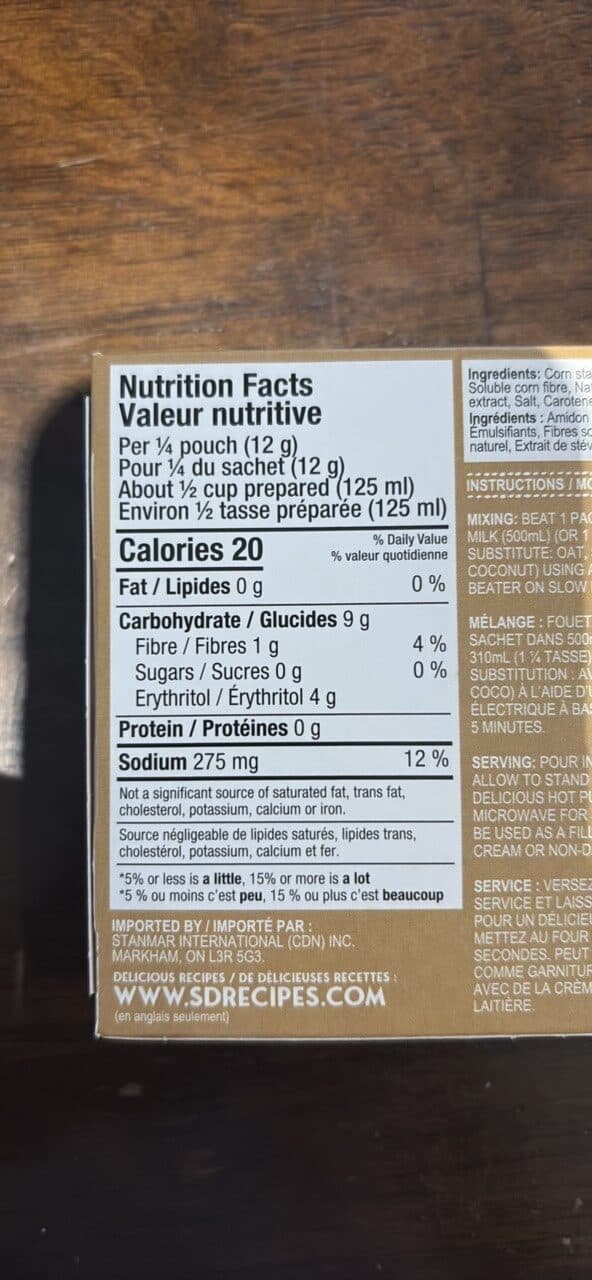 Simply Desserts Vanilla Instant Pudding Mix packshot