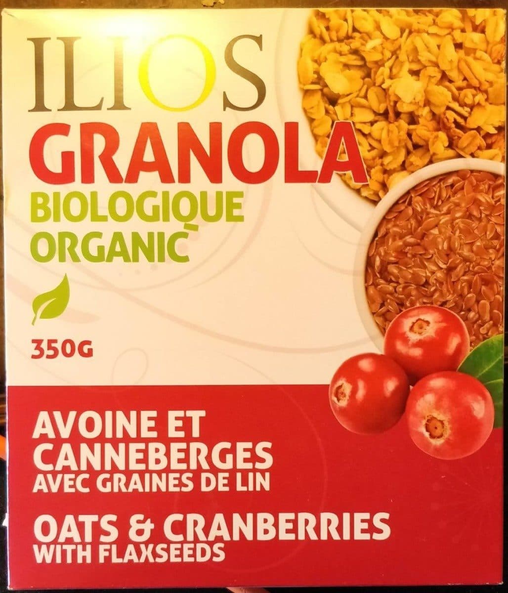 Ilios Granola biologique Avoine & cranberries avec graines de lin packshot