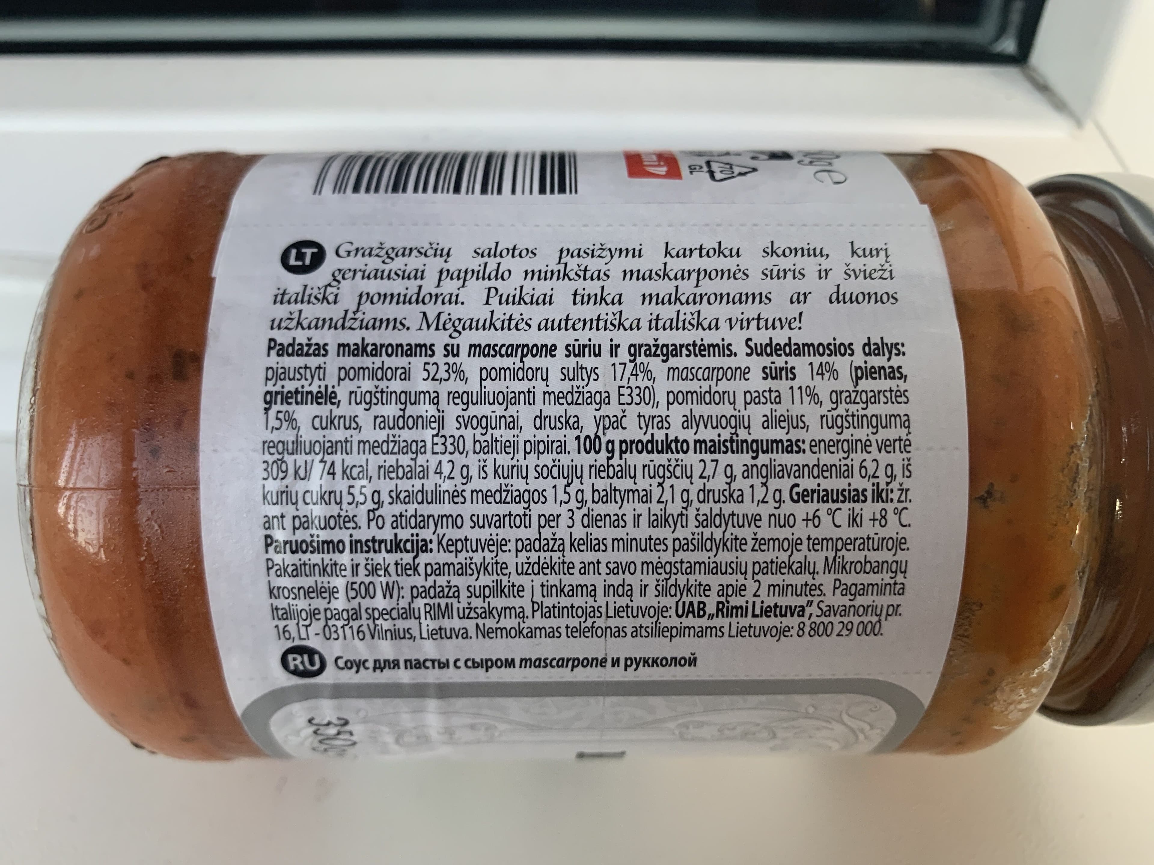 K-Classic Pasta sauce Mascarpone e rucola packshot