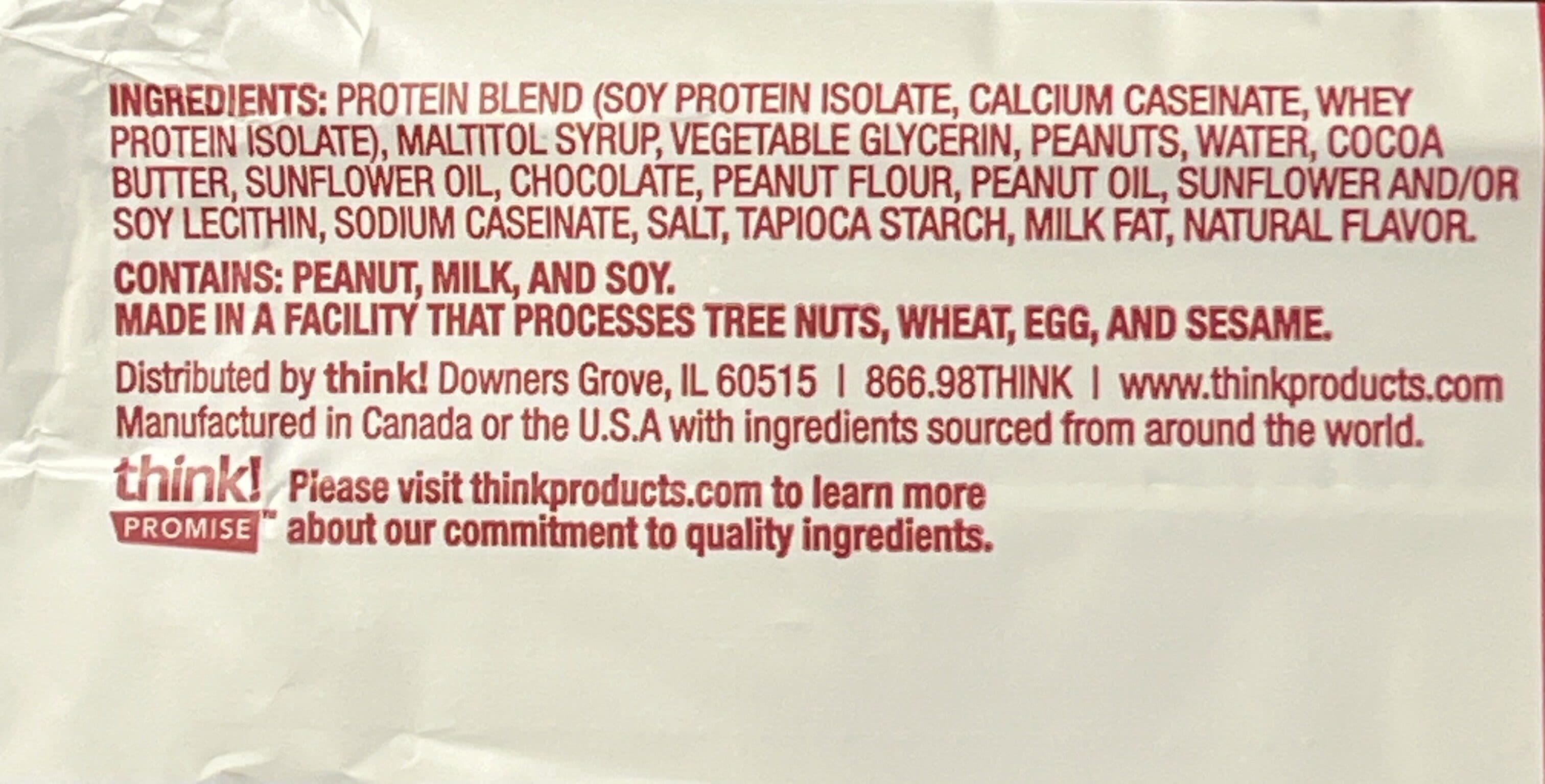think! think! HIGH PROTEIN PROTEIN BAR packshot