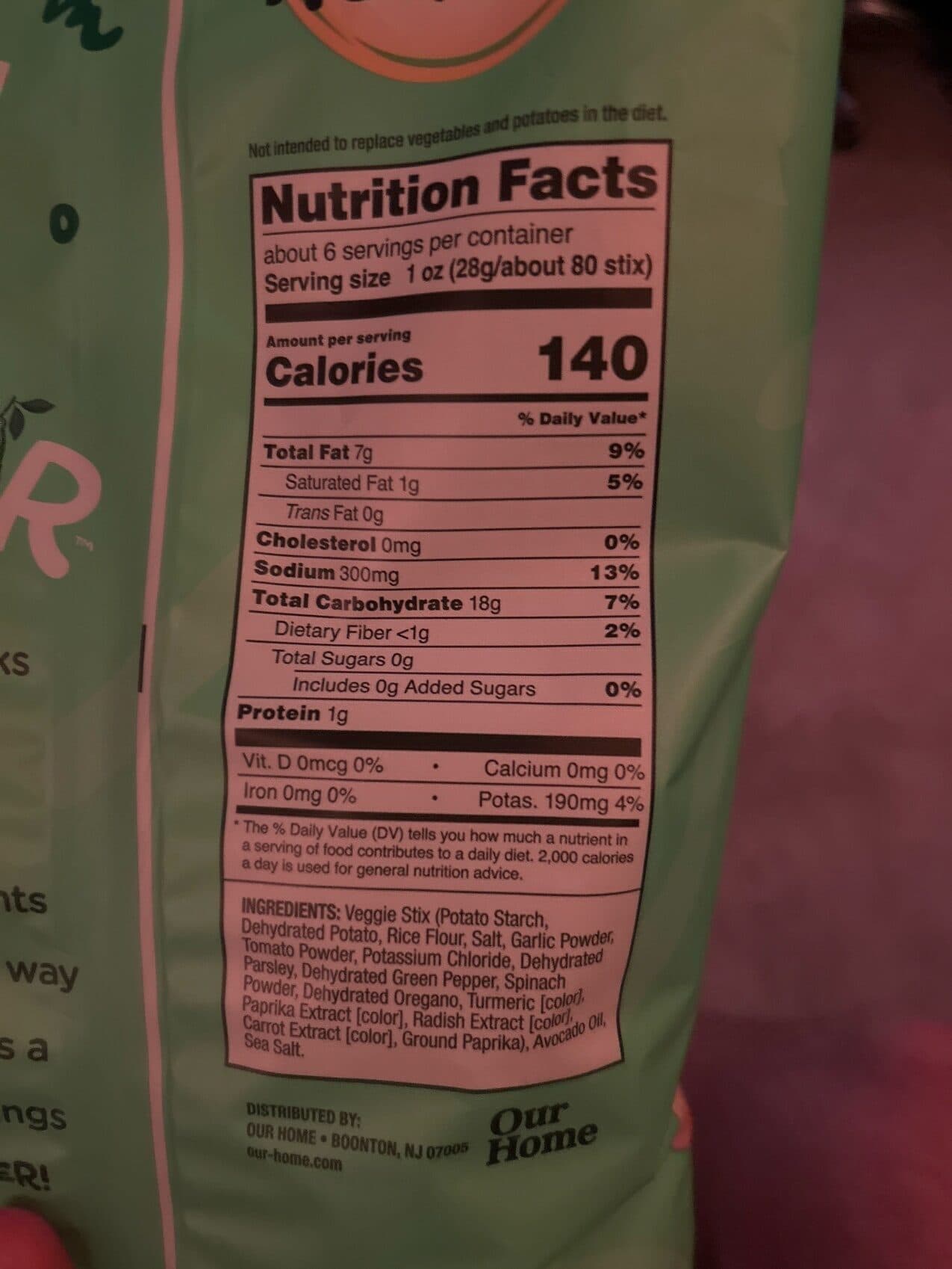 Our Home Veggie Stix - Extra Goodness packshot