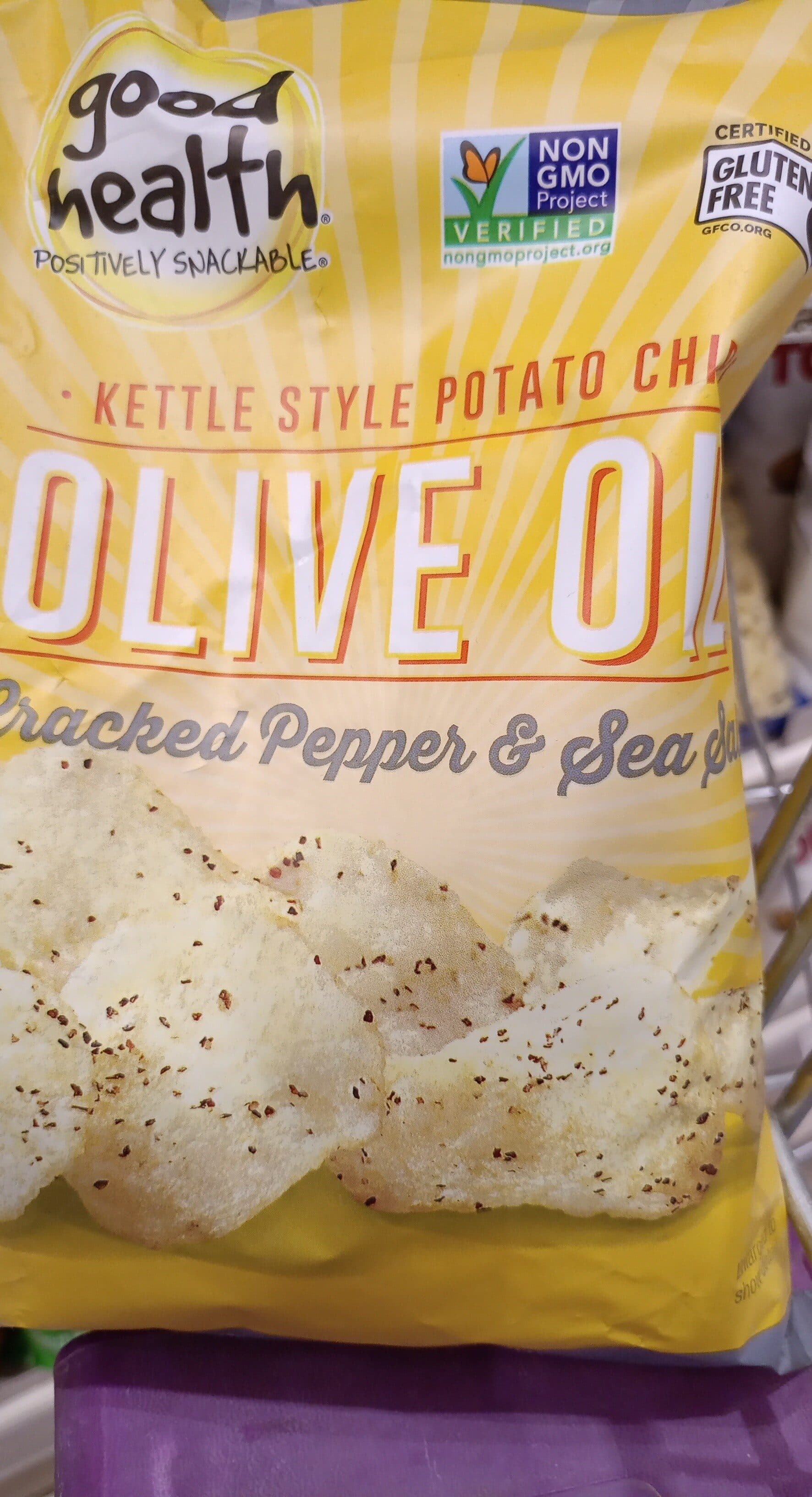 Good Health Olive Oil Kettle Chips - Cracked Pepper & Sea Salt packshot