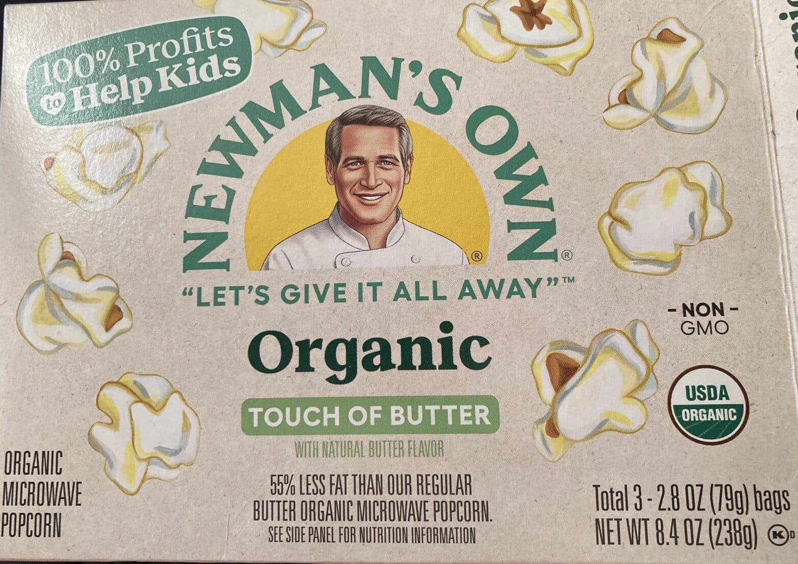 Newman's Own Organic microwave popcorn packshot