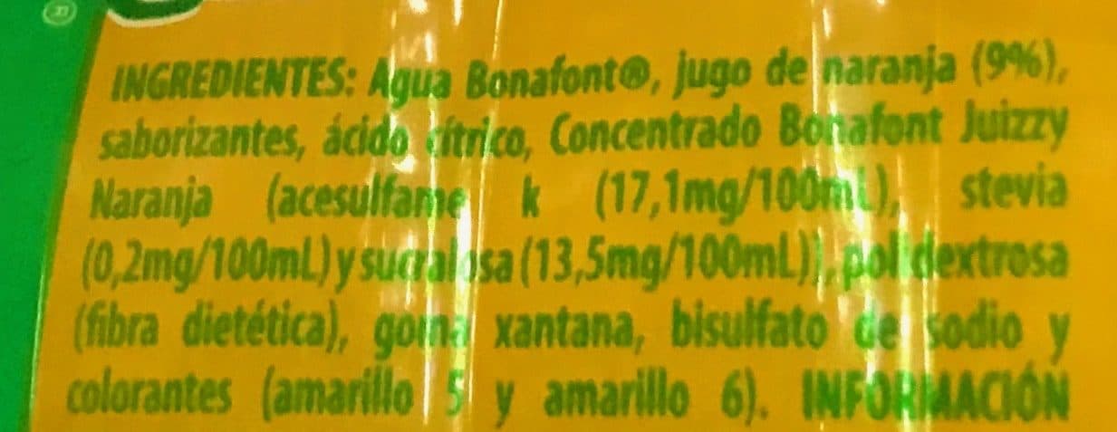 Bonafont Bonafont Juizzy sabor Naranja packshot