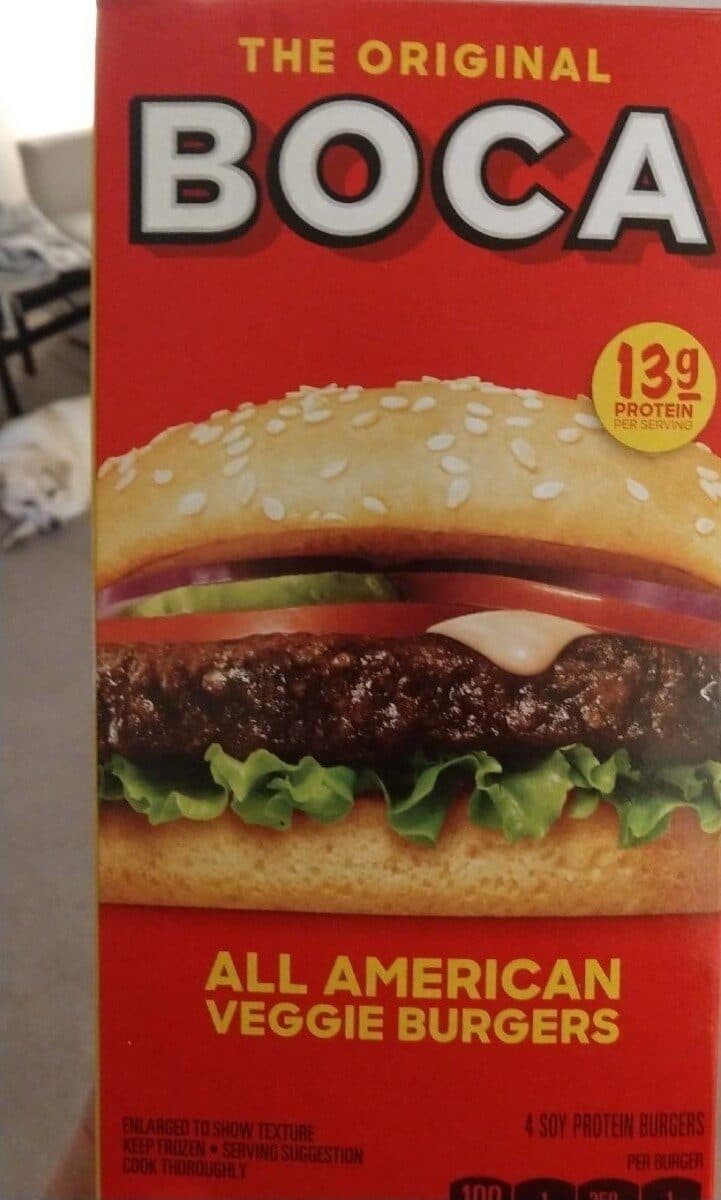 Boca All American Veggie Burgers packshot