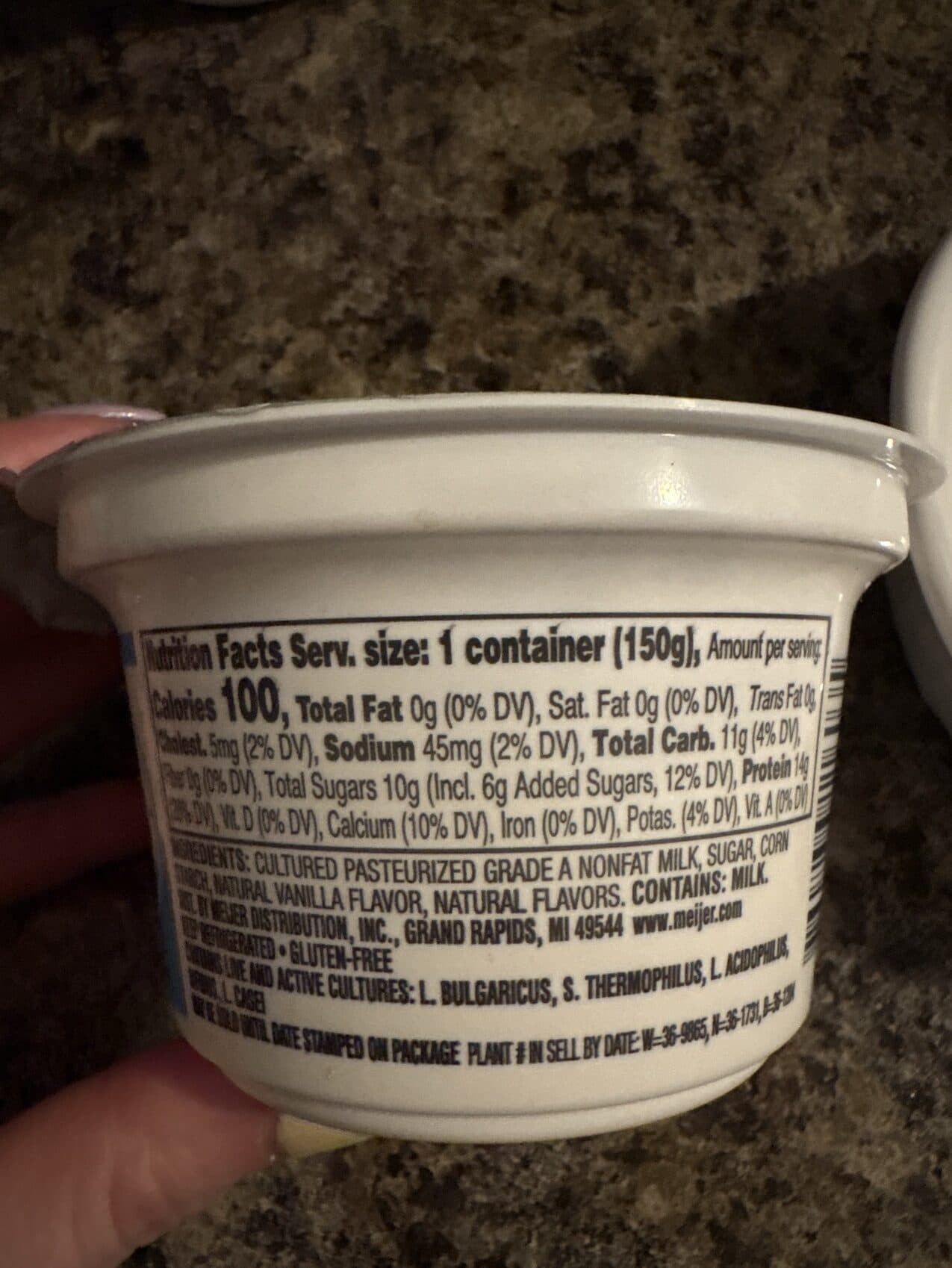 Meijer Greek strained nonfat yogurt packshot