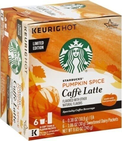 Starbucks Specialty Coffee Beverage, Pumpkin Spice, Caffe Latte packshot