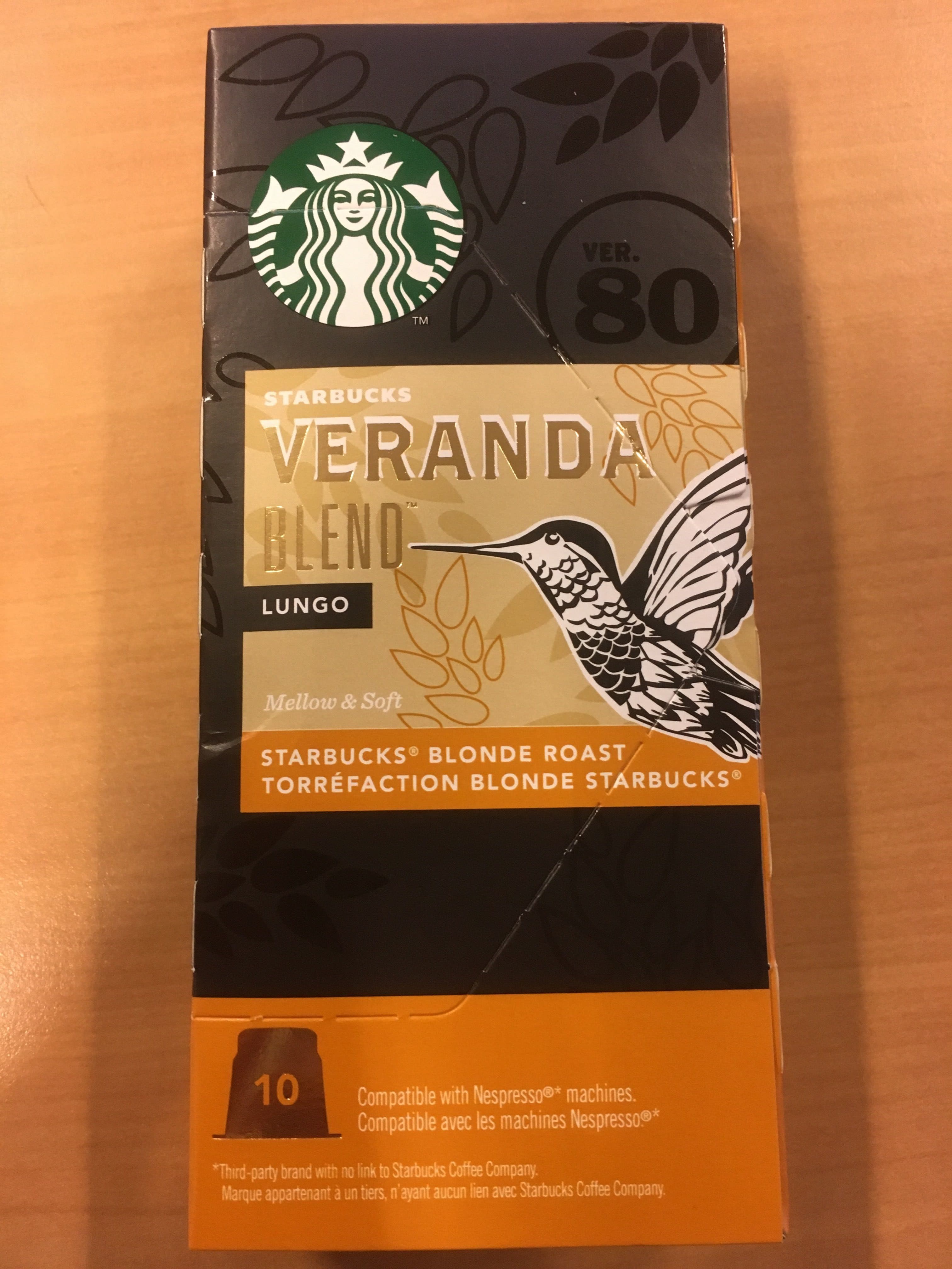 Starbucks Veranda blend lungo packshot