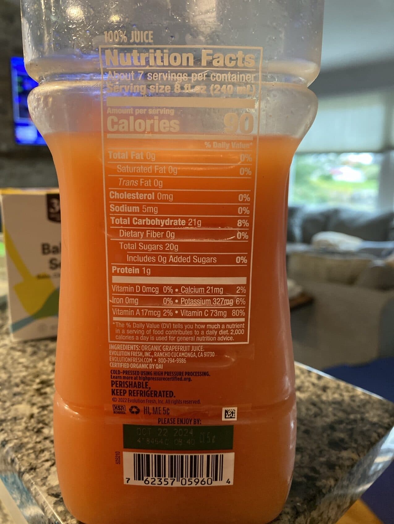 Evolution Fresh Organic Grapefruit Juice packshot