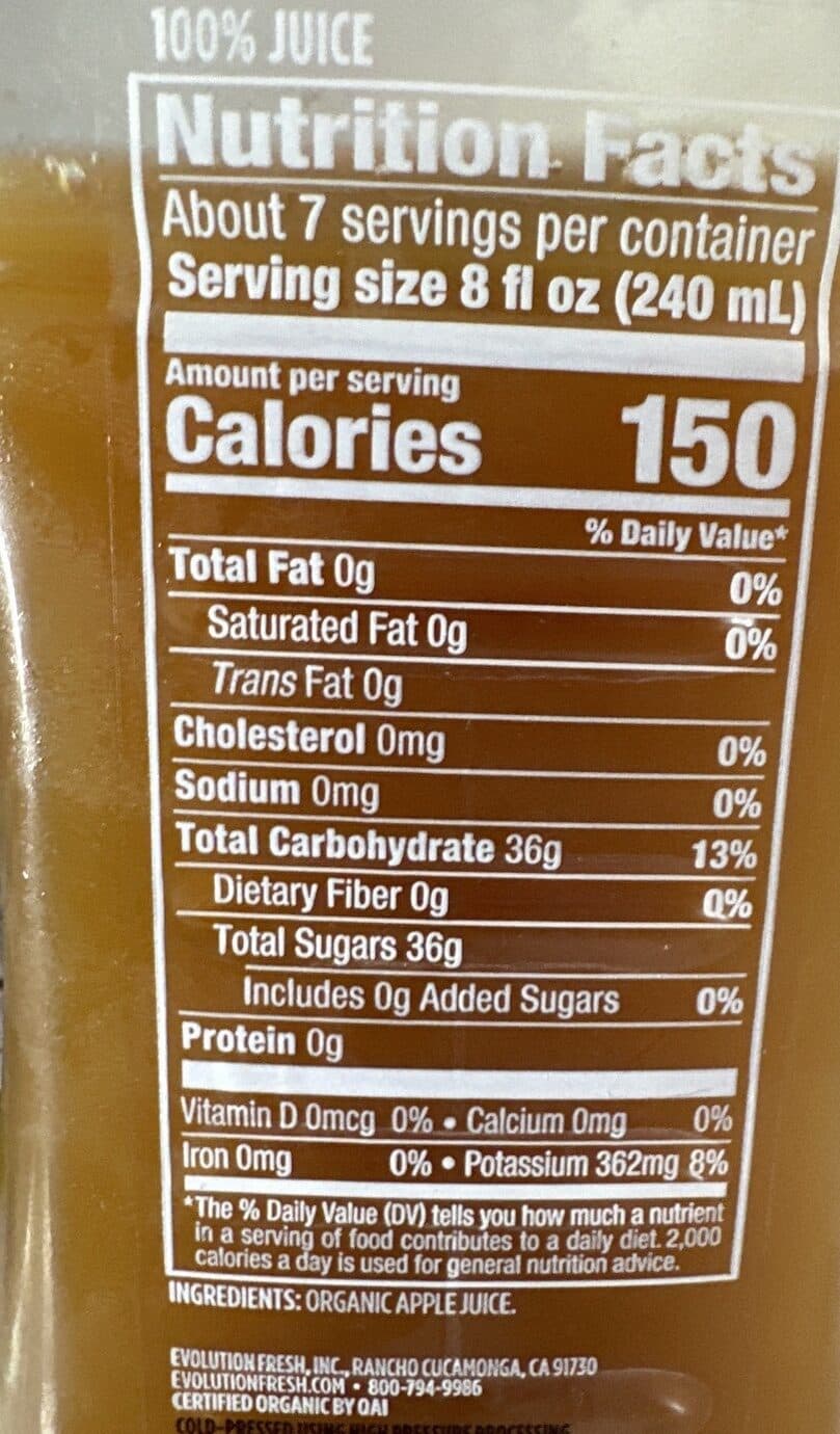 Evolution Fresh Organic Apple Juice packshot