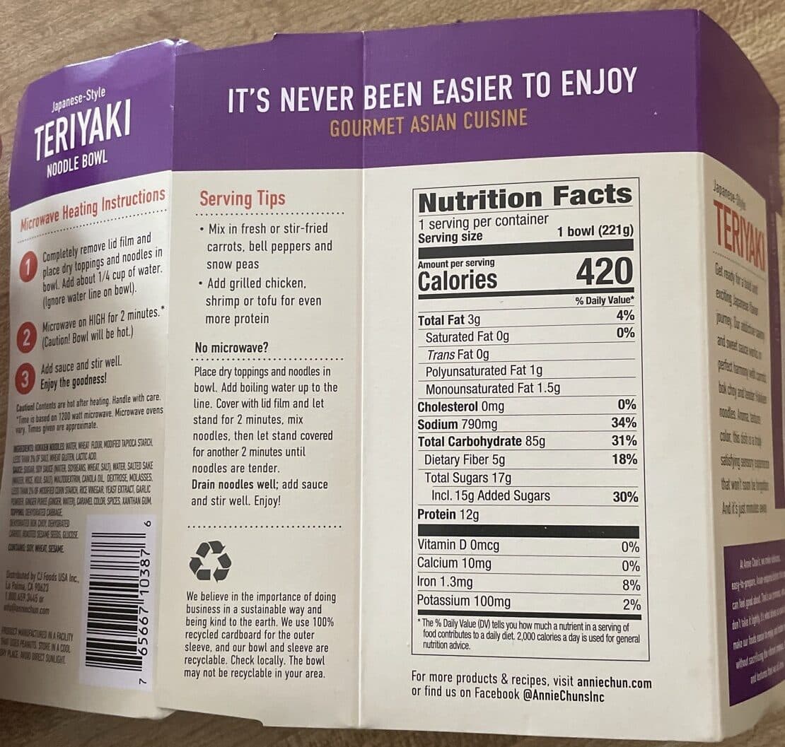 Cj Japanese-Style Teriyaki Noodle Bowl packshot