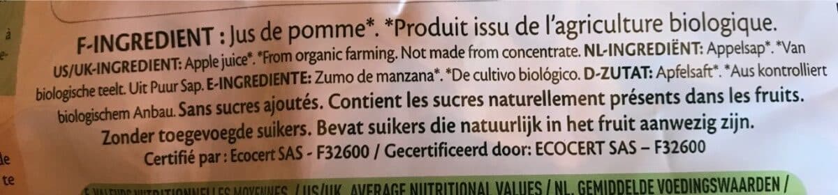 Open Food Facts Pur jus de pomme packshot