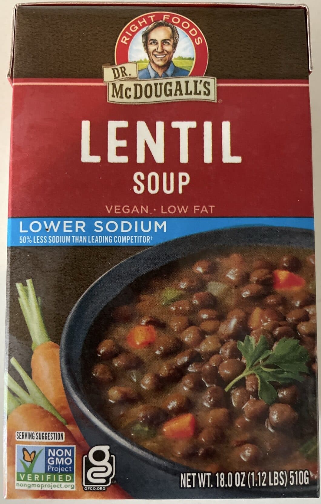Dr. McDougall's Lentil Lower Sodium Soup packshot