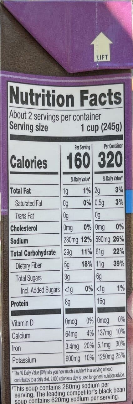 Dr. McDougall's Organic Black Bean Lower Sodium Soup packshot