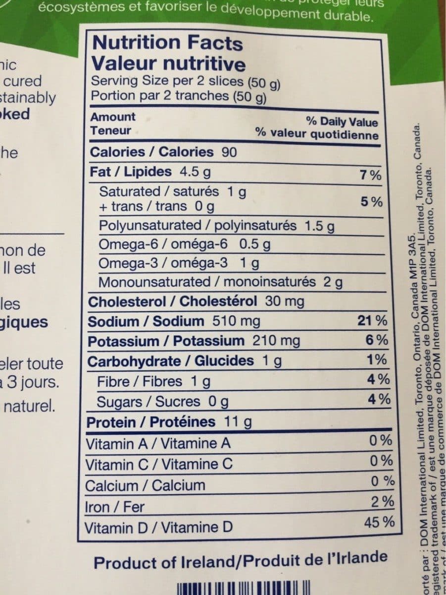 Open Food Facts Organicd smoked atlantic salmon packshot