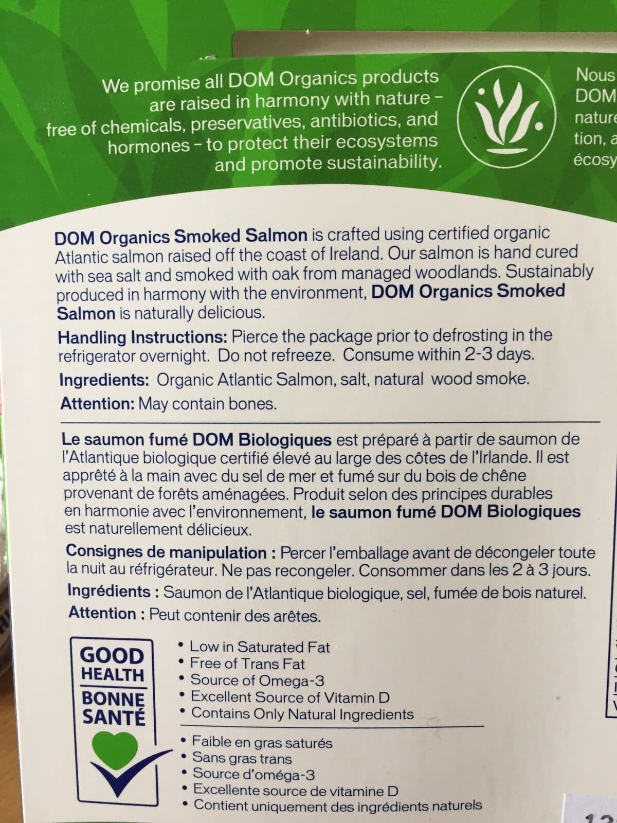 Open Food Facts Organicd smoked atlantic salmon packshot