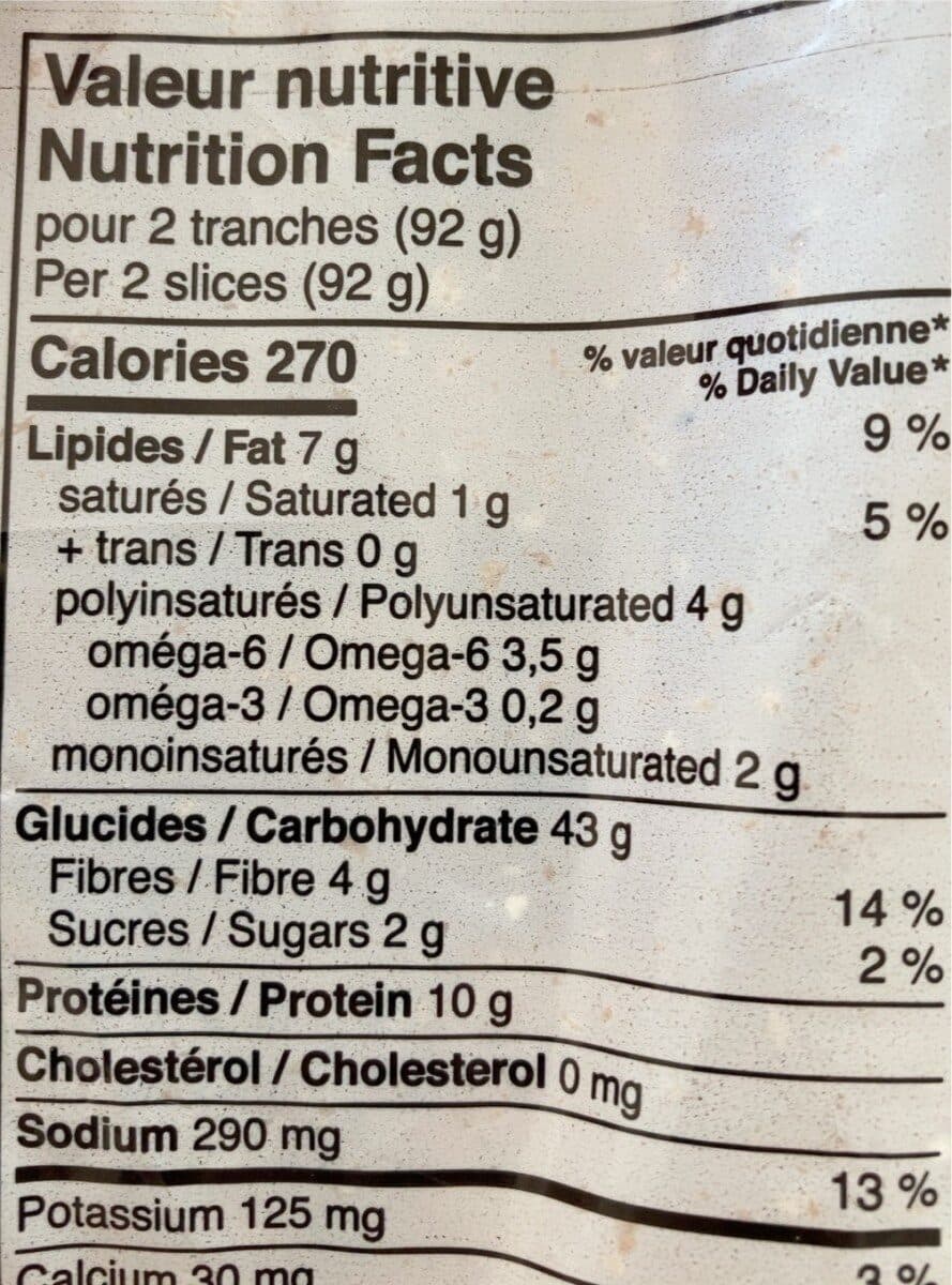 Open Food Facts Pain avoine et tournesol grillé packshot