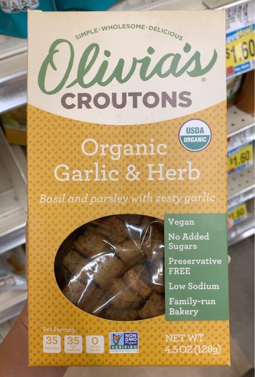 Olivia's Crouton Company Inc. Organic Garlic & Herb packshot
