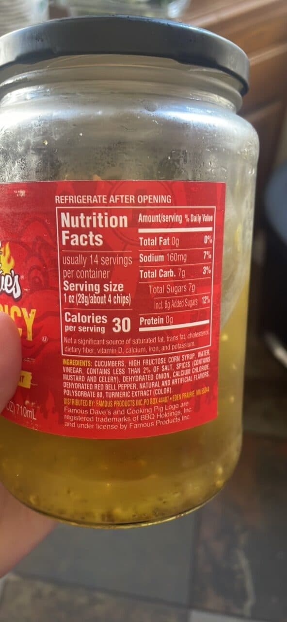Famous Dave's Sweet 'n Spicy Pickle Chips packshot