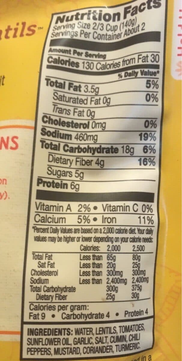 Tasty Bite Organic Split Pea Turmeric Curry packshot