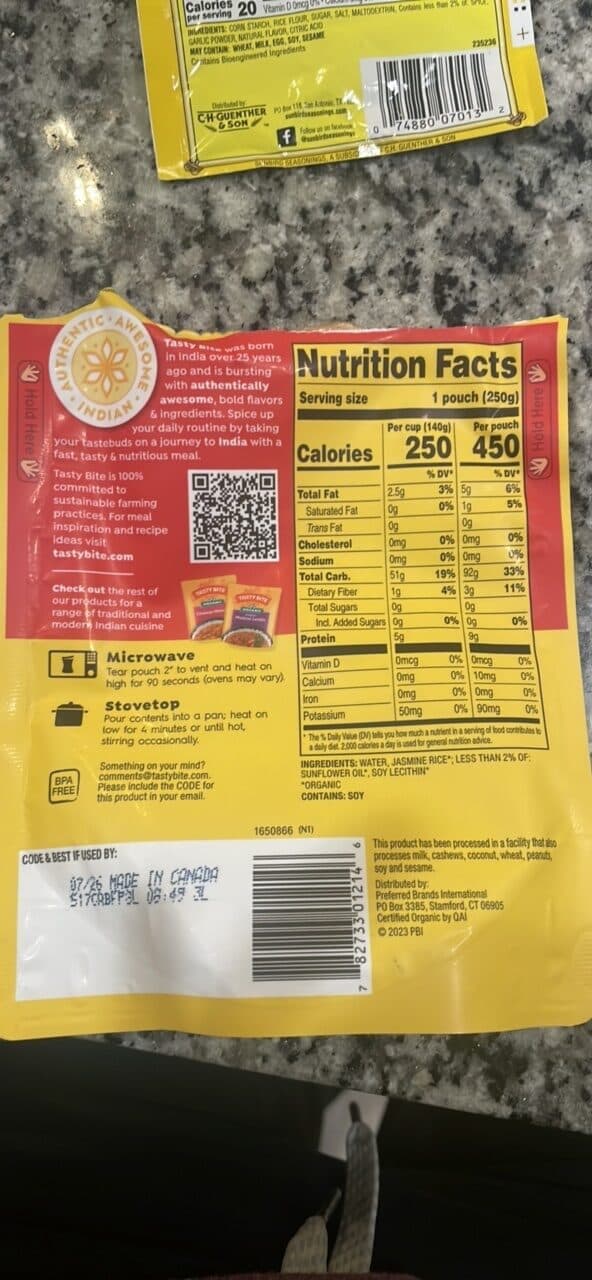 Tasty Bite Jasmine Rice packshot