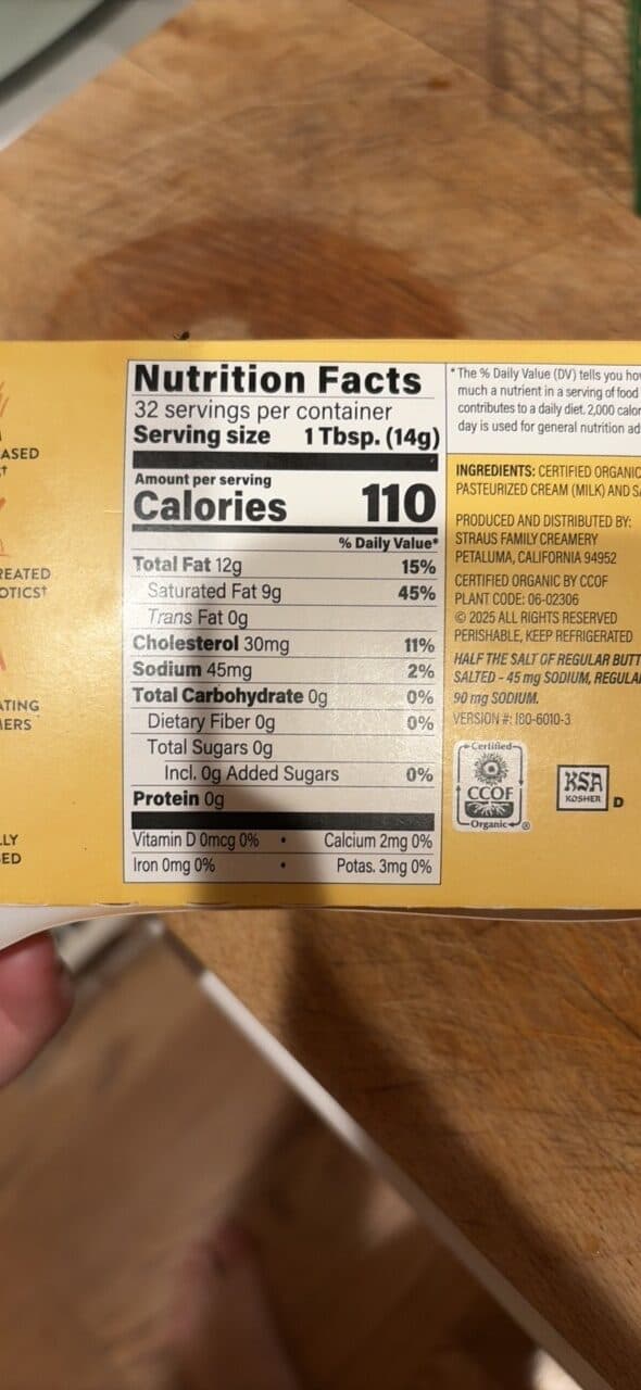 Straus Family Creamery Lightly Salted Organic Butter packshot