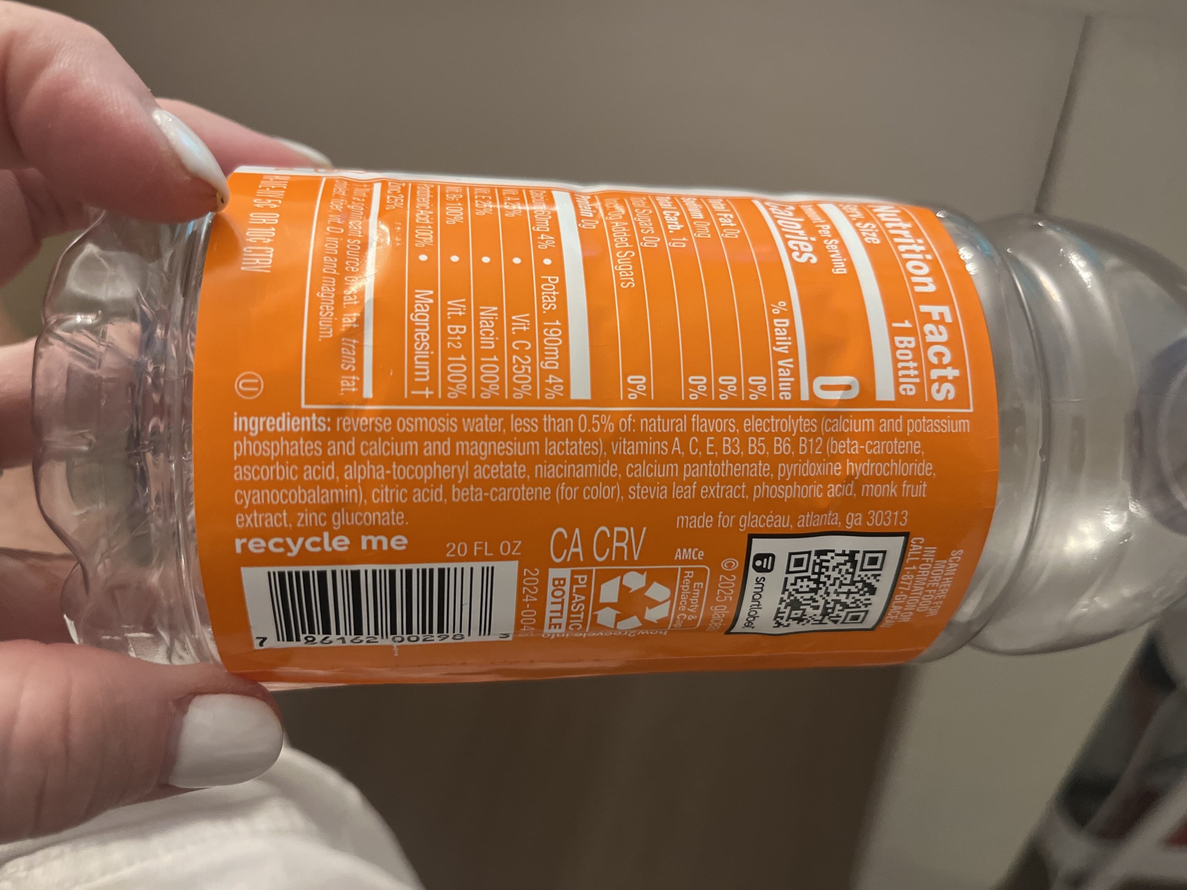 Vitamin Water Vitamin Water zero sugar orange rise packshot