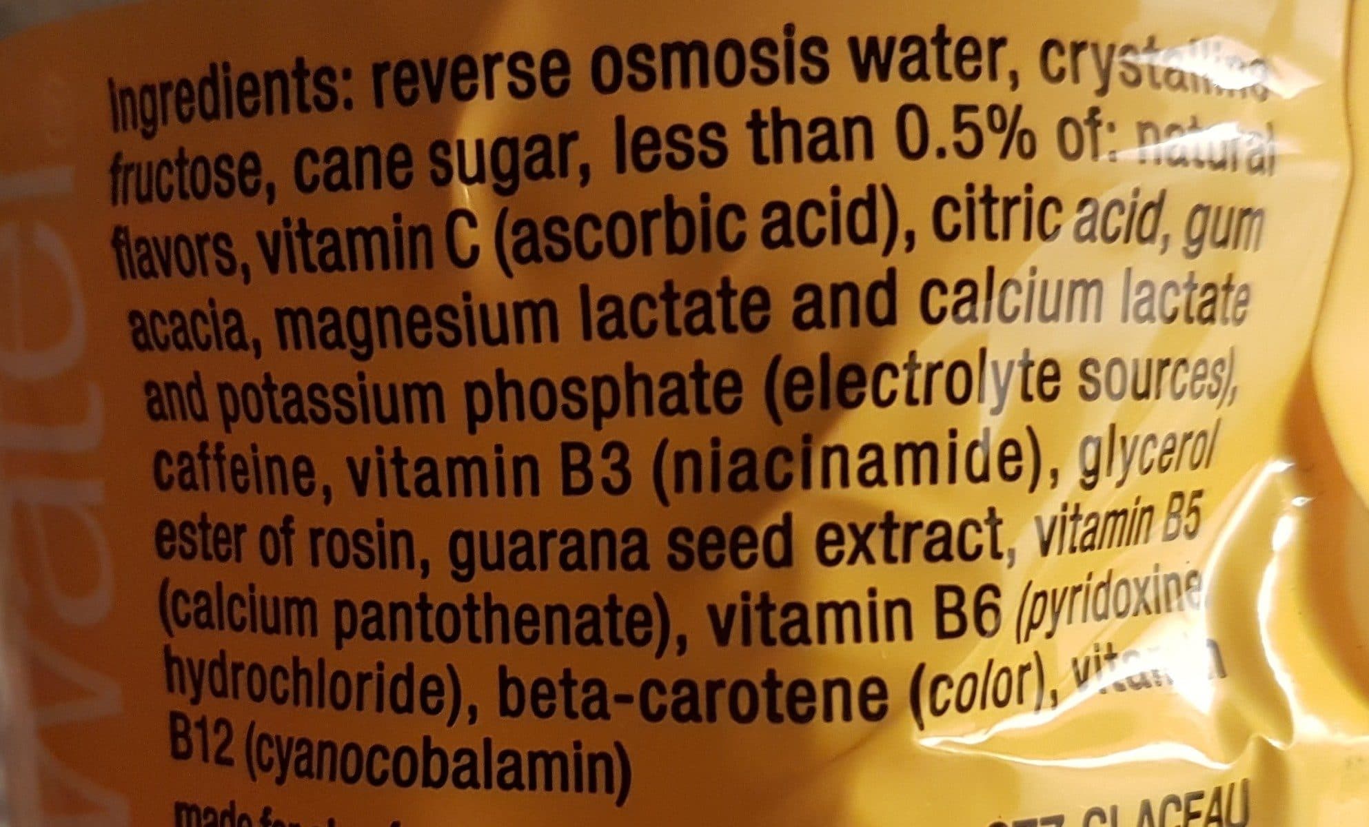 Glaceau Energy tropical citrus packshot