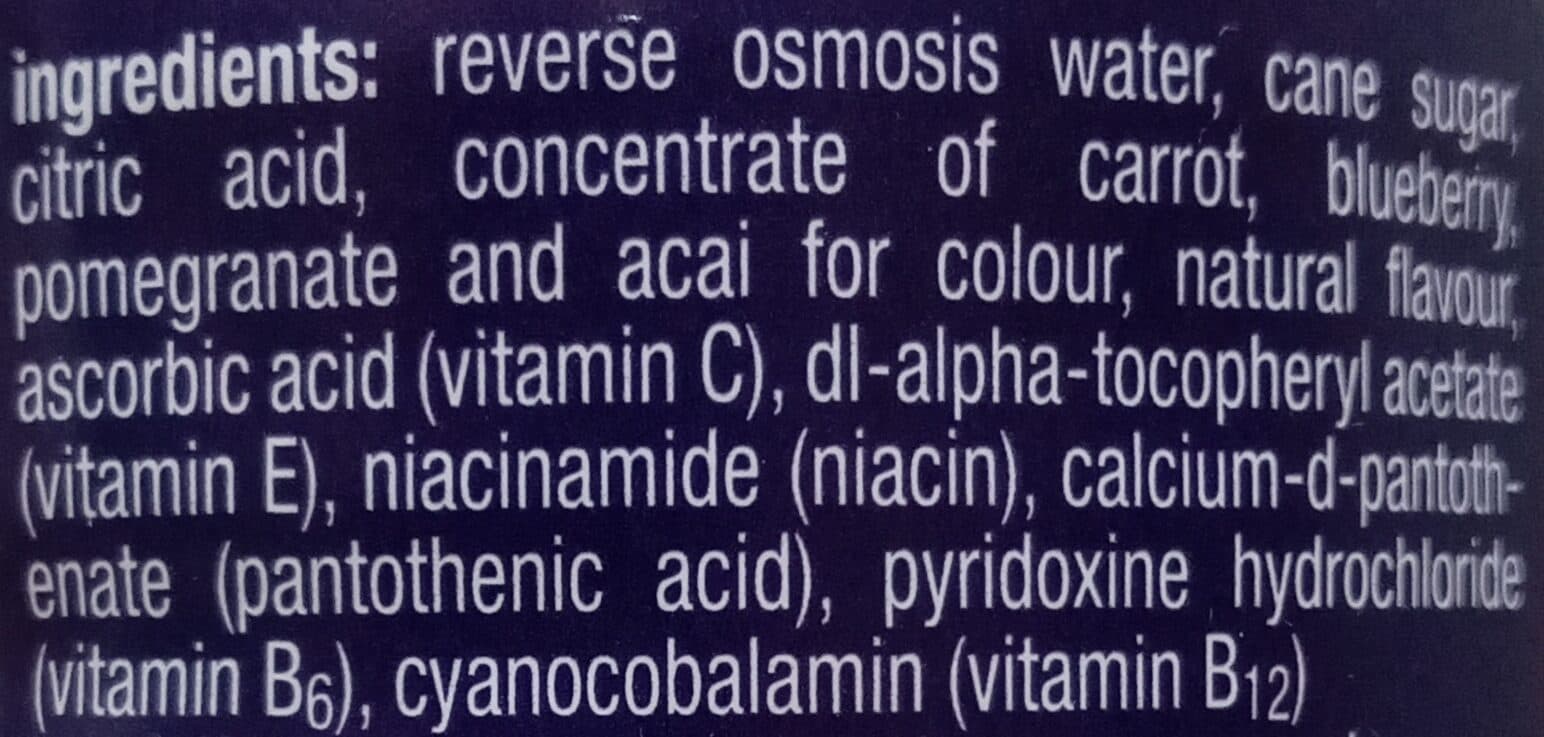 vitaminwater vitaminwater Acai Blueberry Pomegranate Nutrient Enhanced Water Beverage packshot