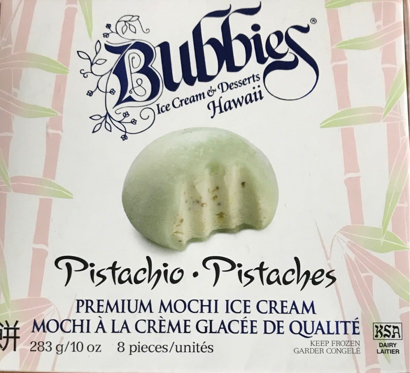 Bubbies Ice Cream Premium Mochi Pistachio packshot