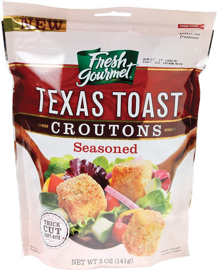Fresh Gourmet Texas toast croutons seasoned packshot