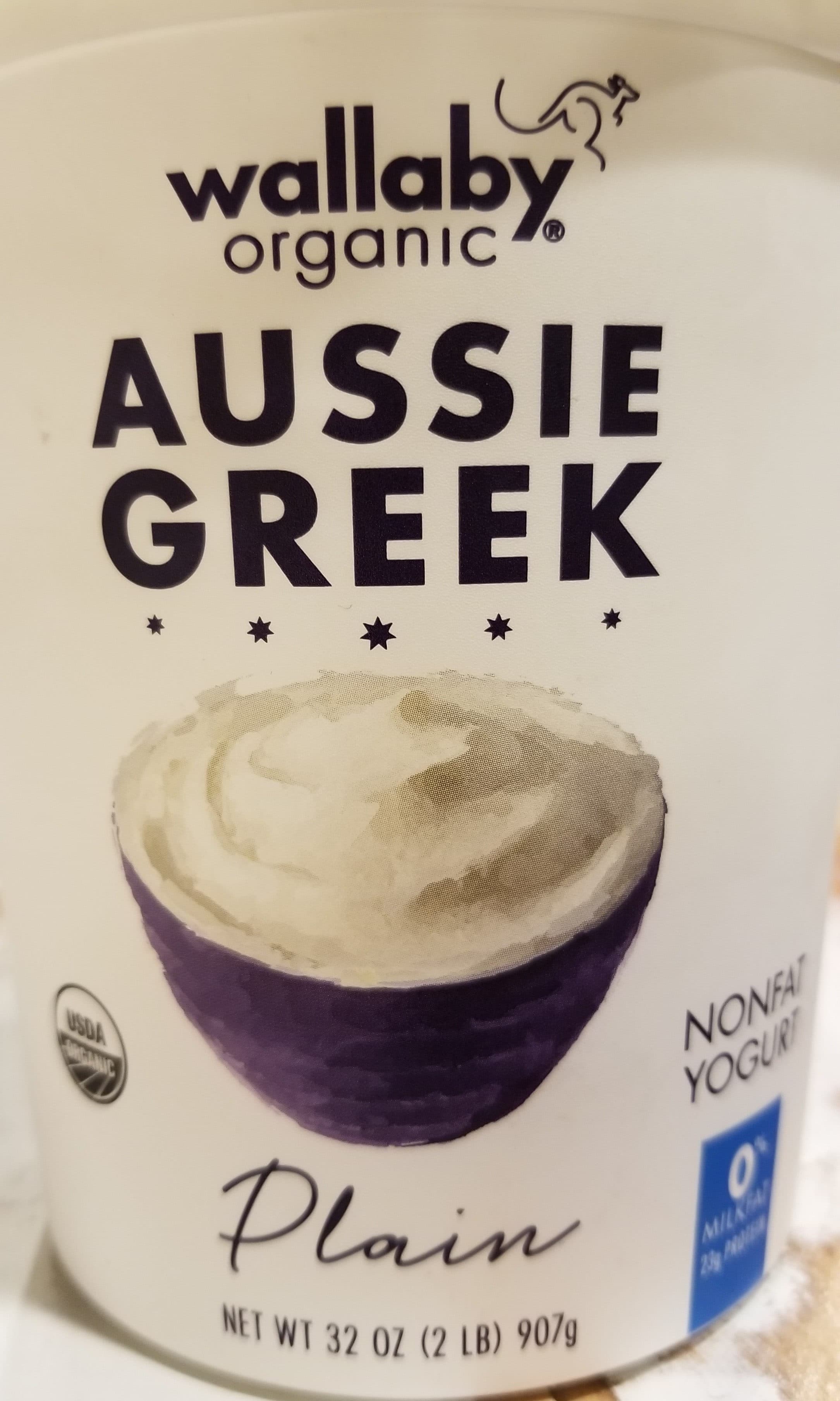 Wallaby Organic Plain aussie greek nonfat yogurt packshot