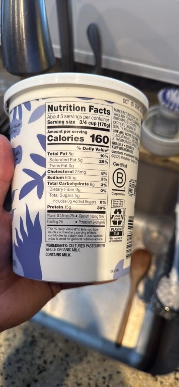 wallaby organic WHOLE MILK YOGURT PLAIN packshot