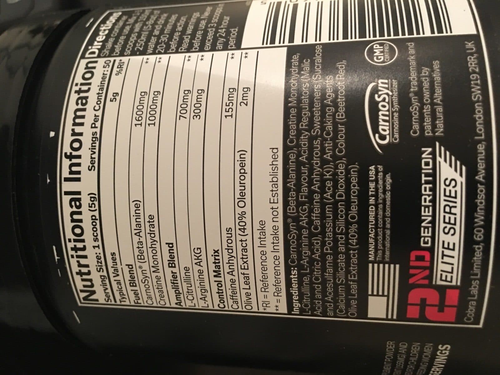 Open Food Facts Cobra Labs the Curse - 250G packshot