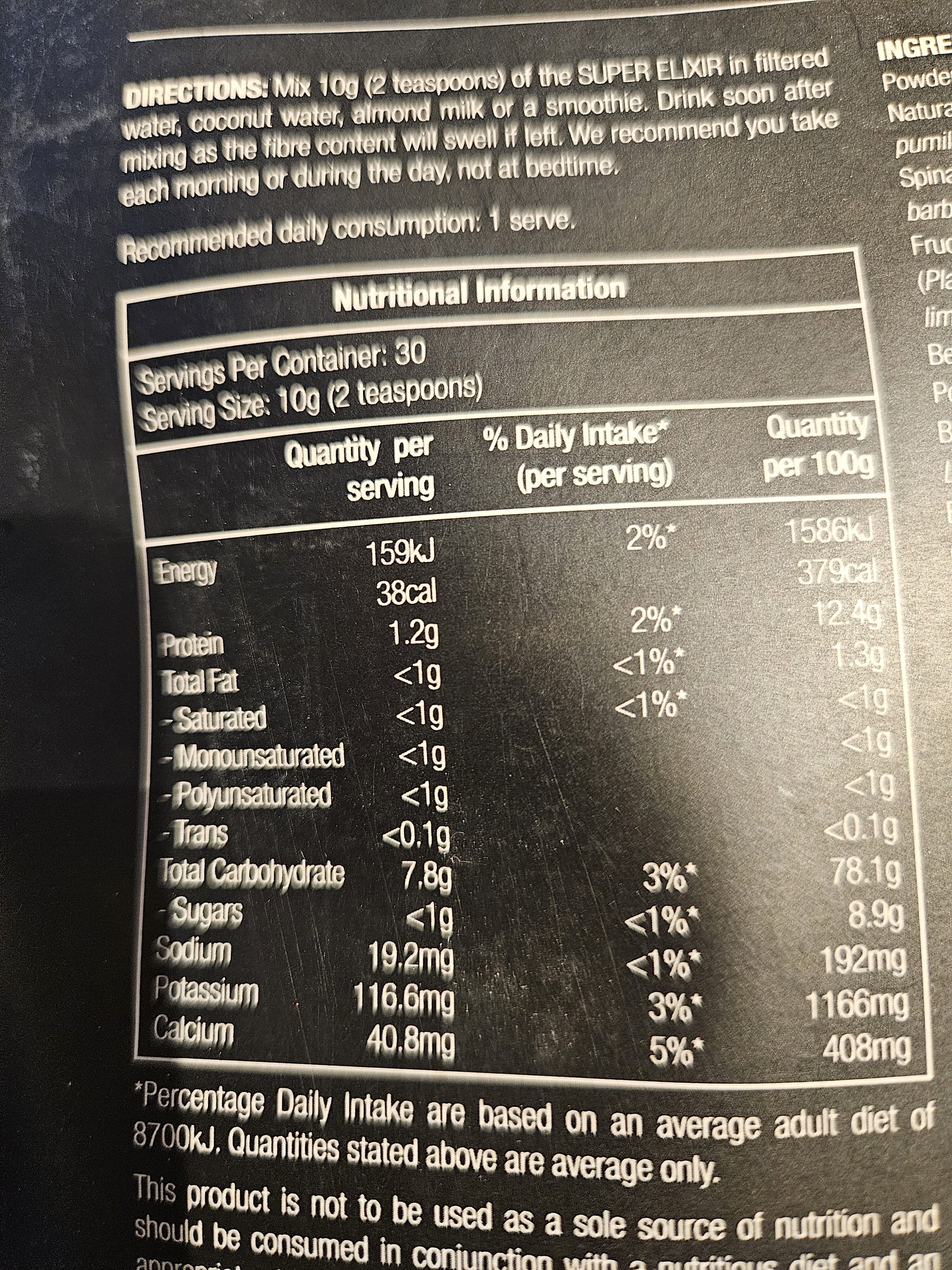 Open Food Facts The super Elixir packshot