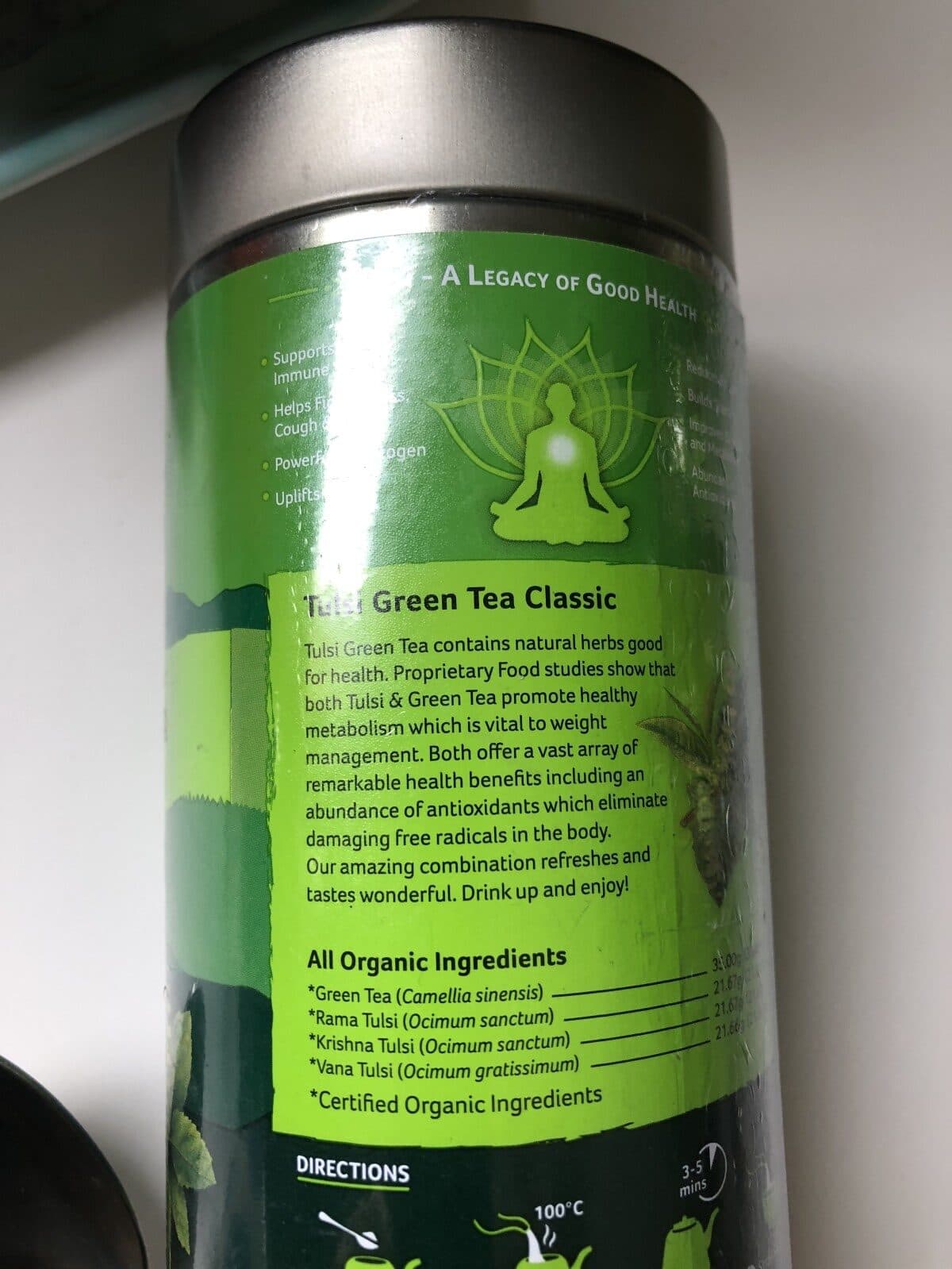 organic TULSI GREEN TEA CLASSIC ORGANIC INDIA packshot
