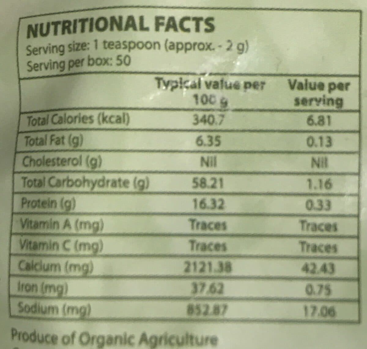 Open Food Facts Organic Tulsi Original Packet packshot