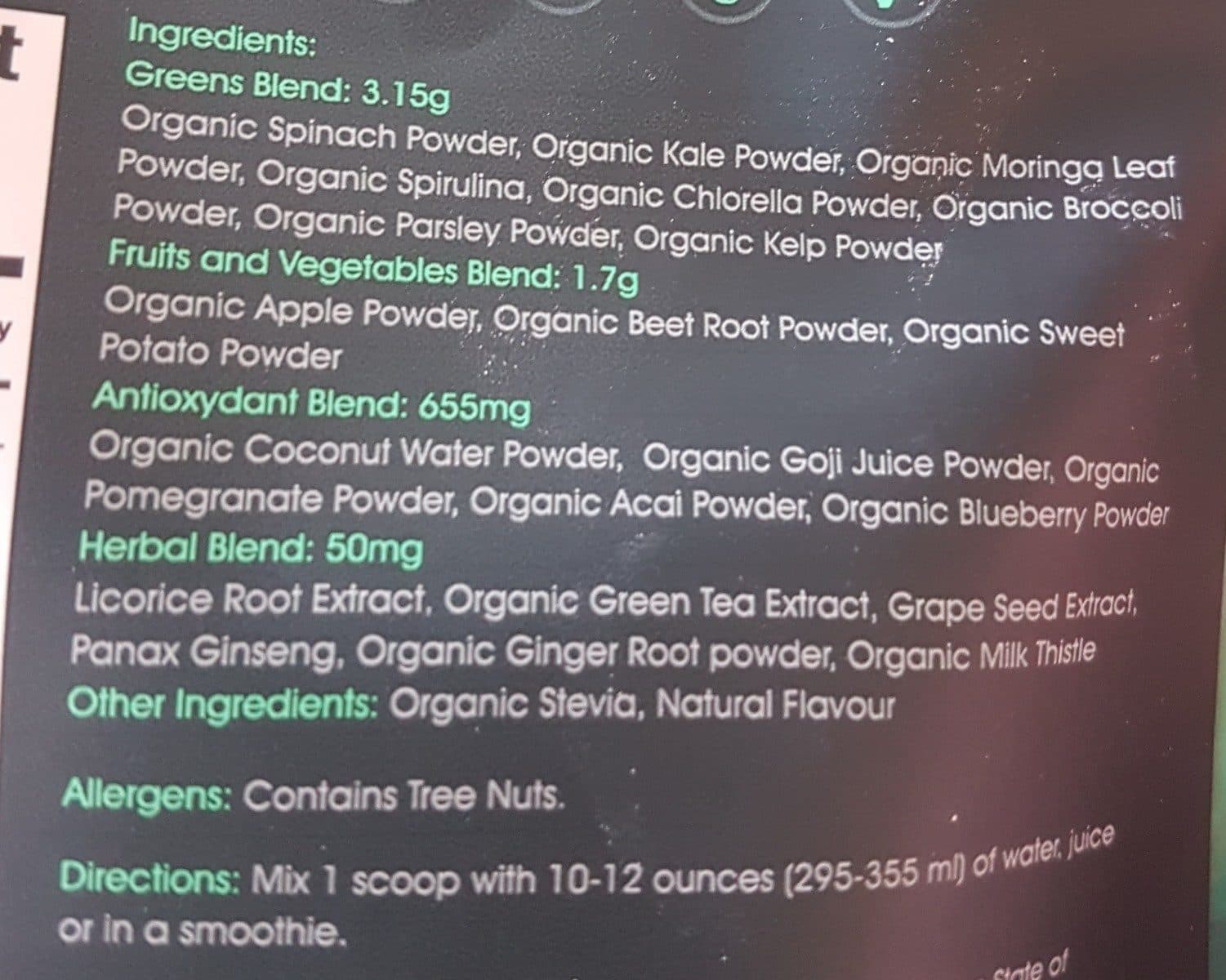 Open Food Facts Super Greens packshot