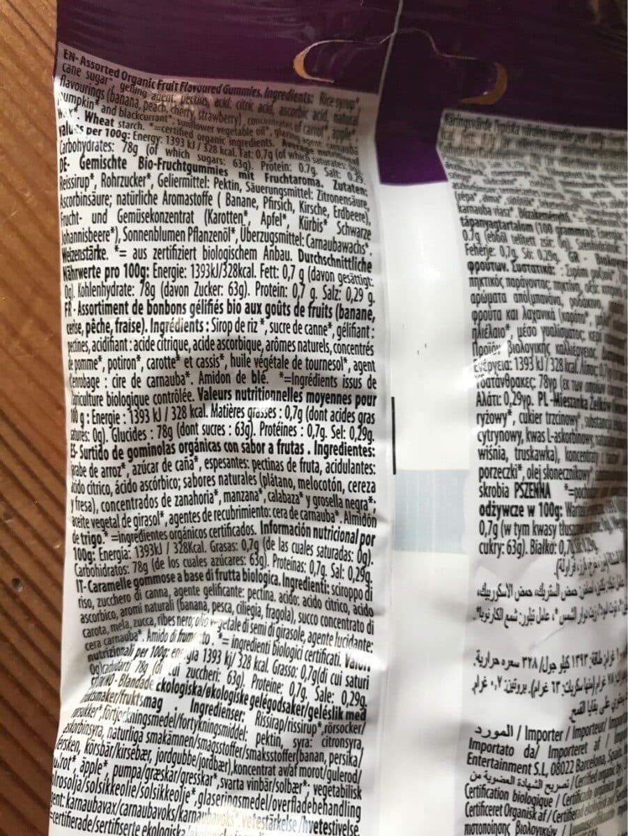 YumEarth Bonbons Bio et Vegan gélifiés au goût de fruits packshot