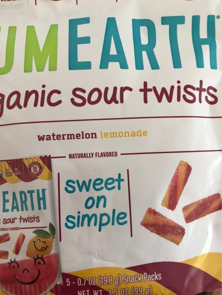 Yumearth Watermelon lemonade organic sour twists packshot