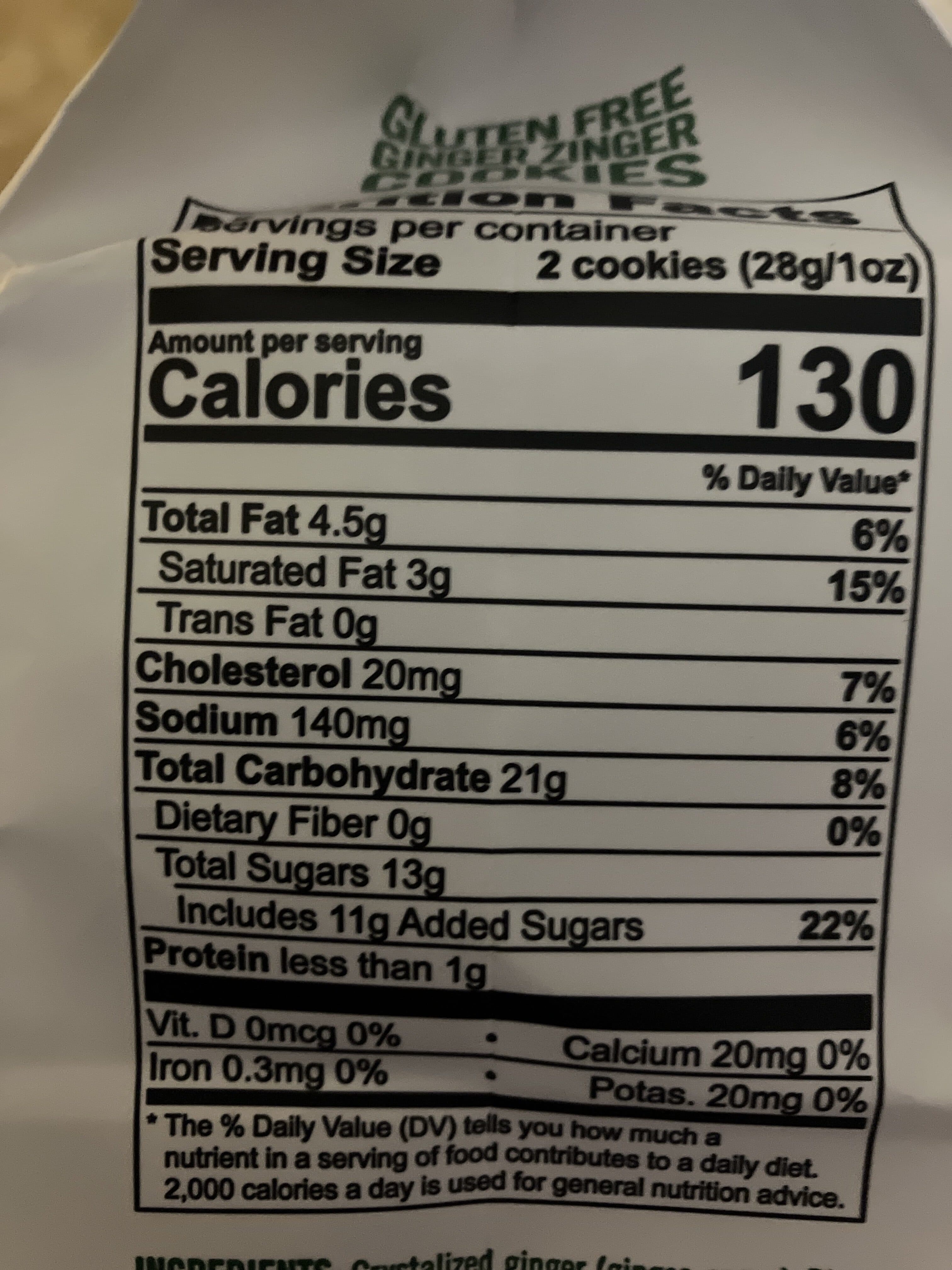 Tate's Bake Shop Gluten Free Ginger Zinger Cookies packshot
