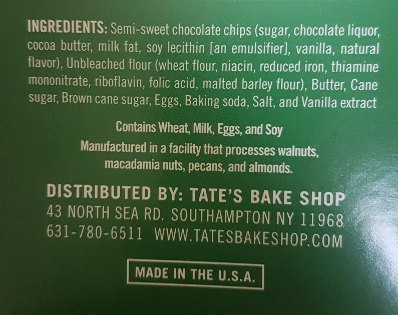 Tate's Bake Shop Chocolate Chip Cookies packshot