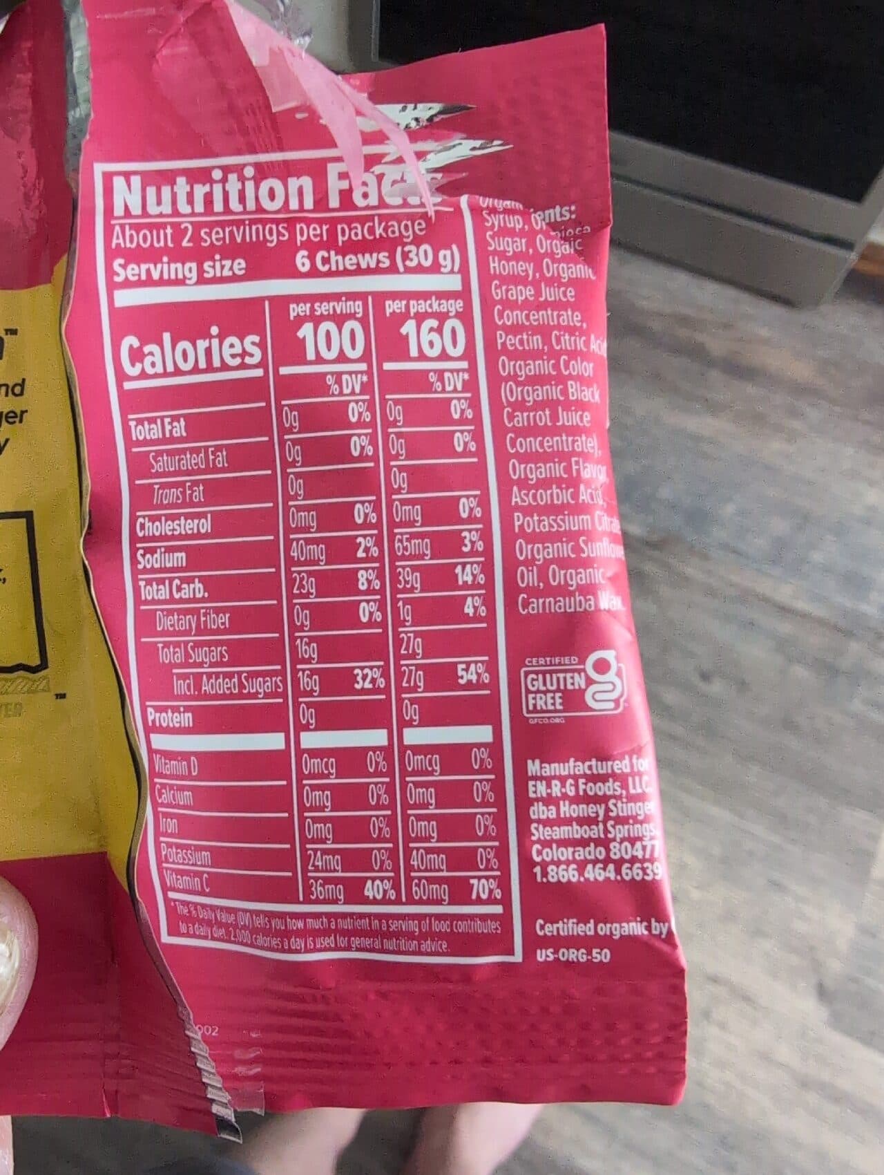 Honey Stinger Organic energy chews, cherry blossom packshot