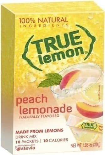 True Citrus Co. True lemon peach lemonade drink mix packshot