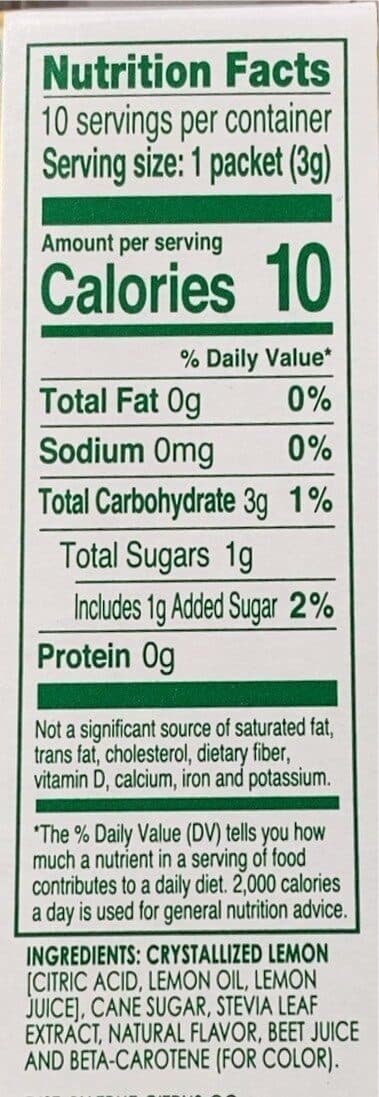 True Citrus Co. True lemon peach lemonade drink mix packshot