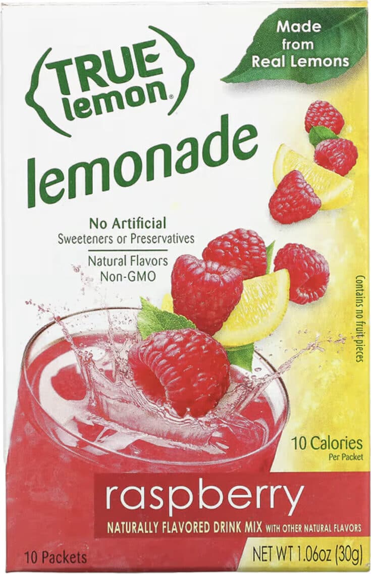 True Citrus Co. Raspberry lemonade packets in each box packshot