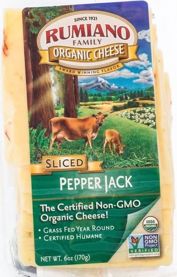 Rumiano Family Organic Sliced Pepper Jack - Shingle packshot