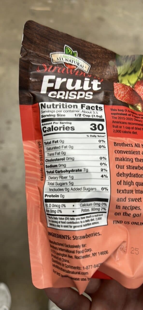 Brothers All Natural Strawberry Fruit Crisps packshot